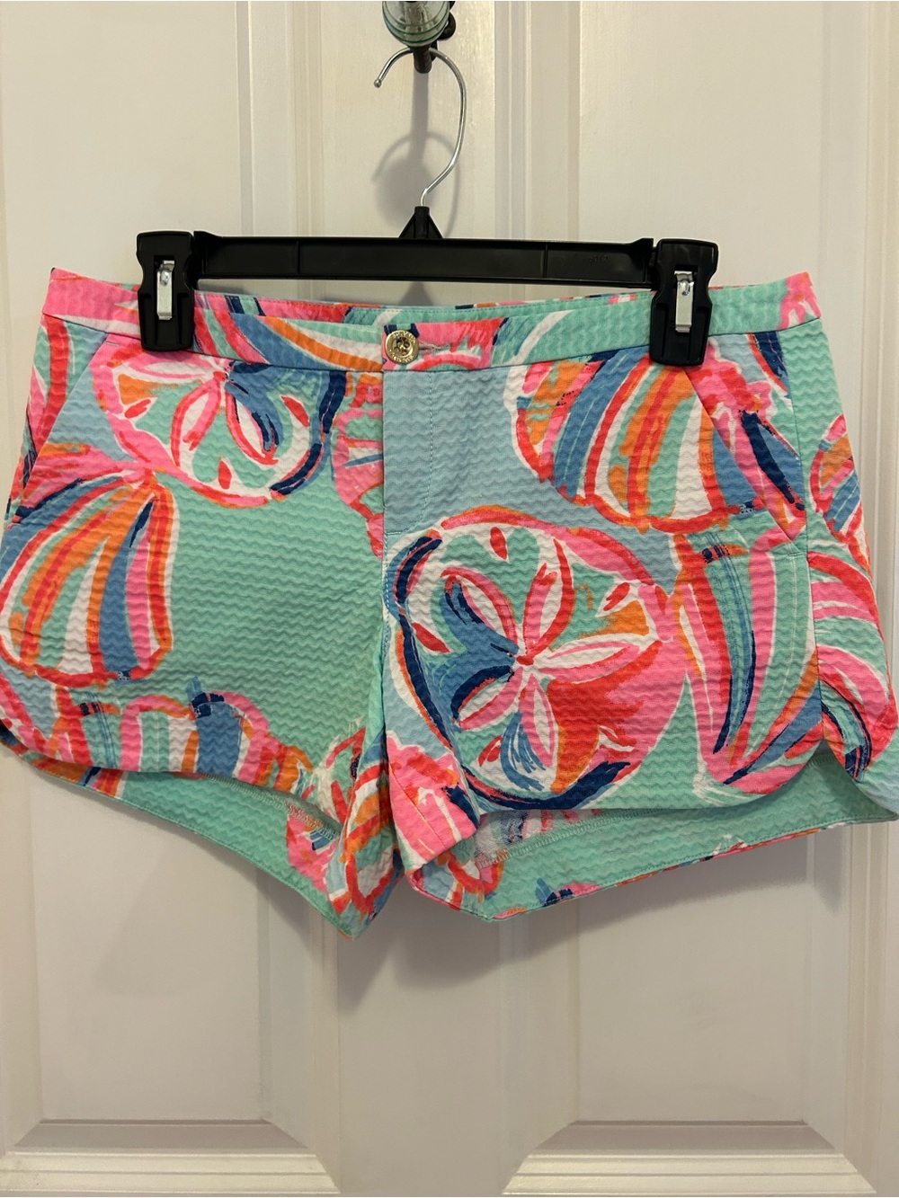 Lilly Pulitzer Mint Multi Seashell-Print Jean Shorts